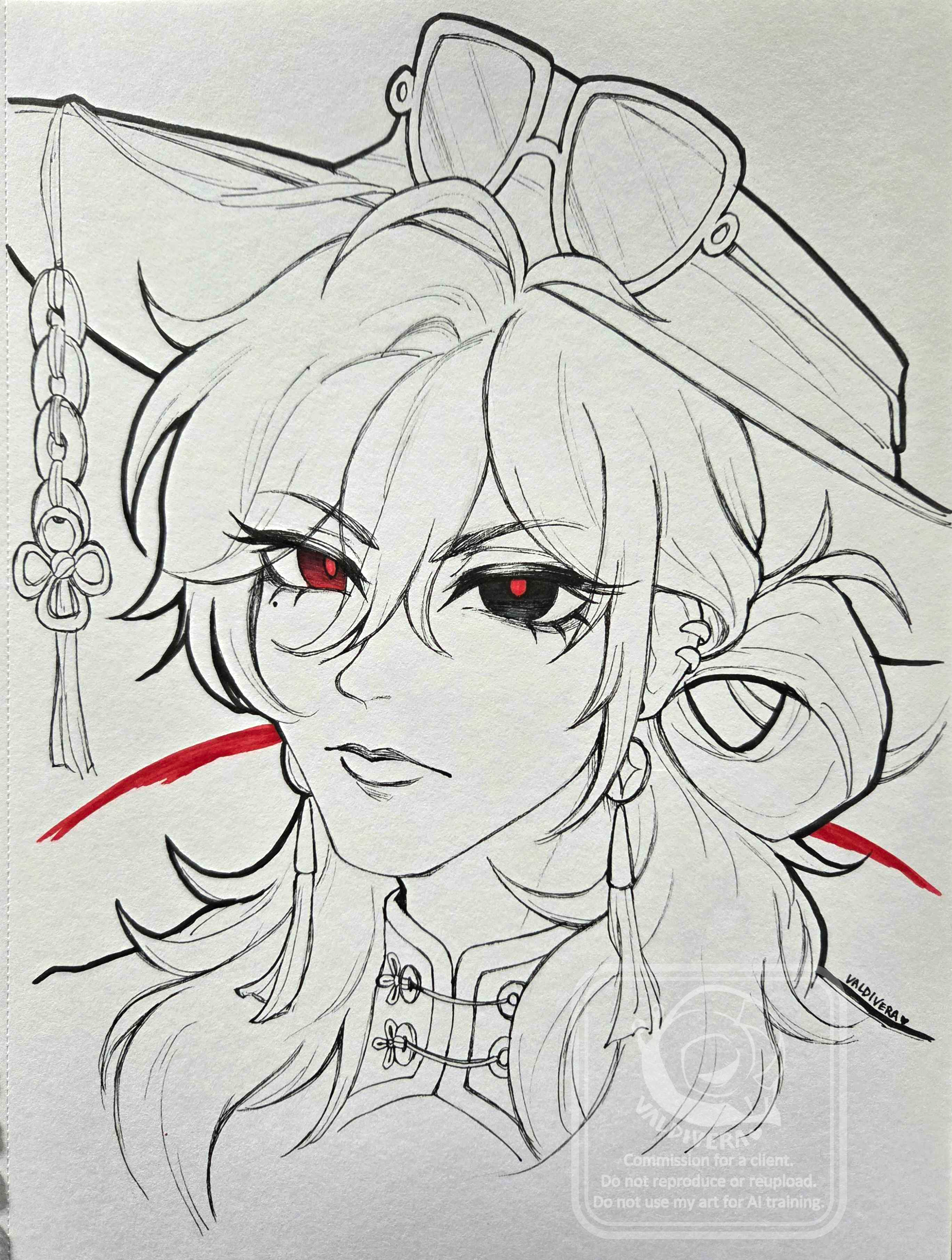 Traditional Sketch Commission by ValdiVera OC