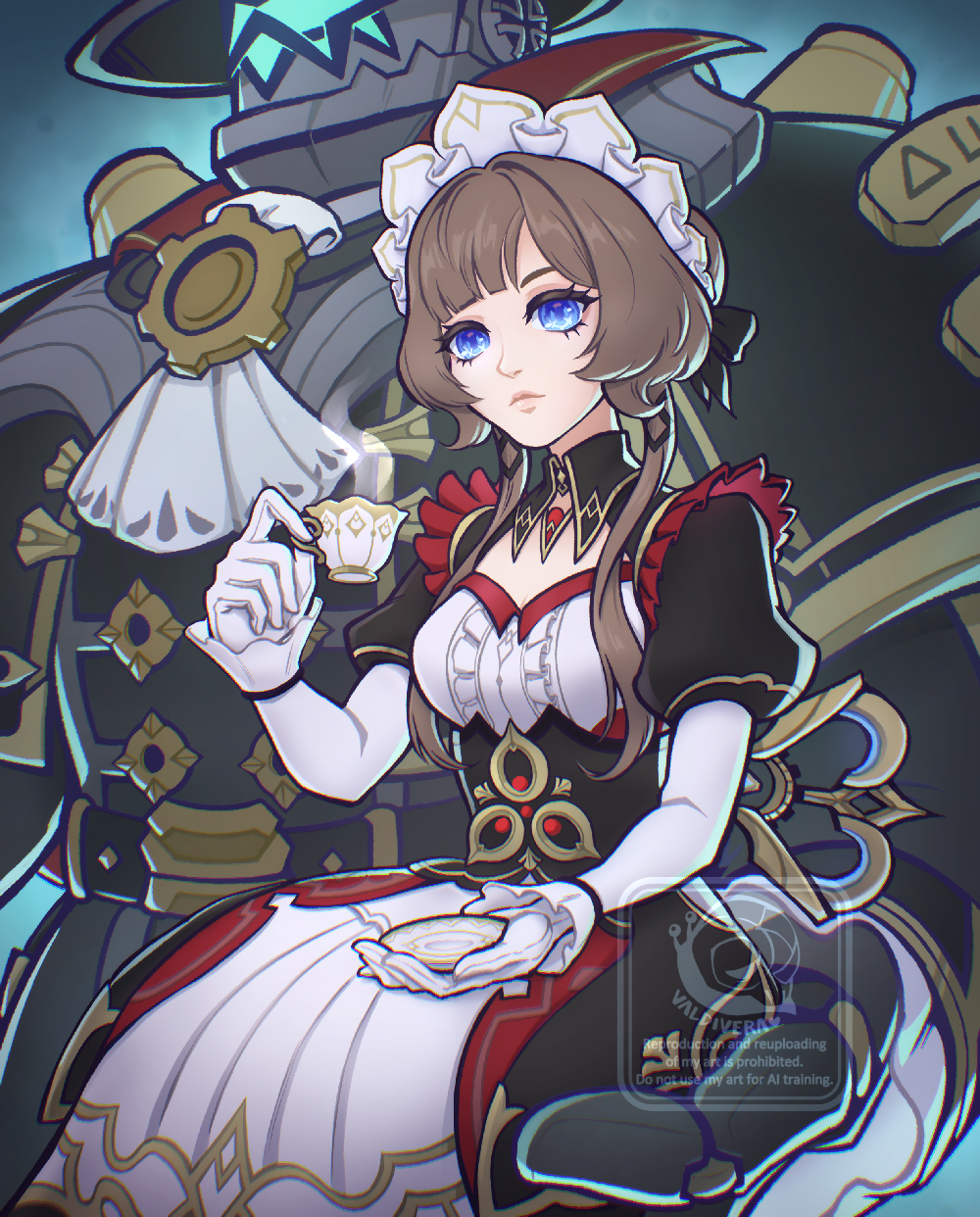 Genshin Impact Sandrone and Pulonia Fanart by ValdiVera