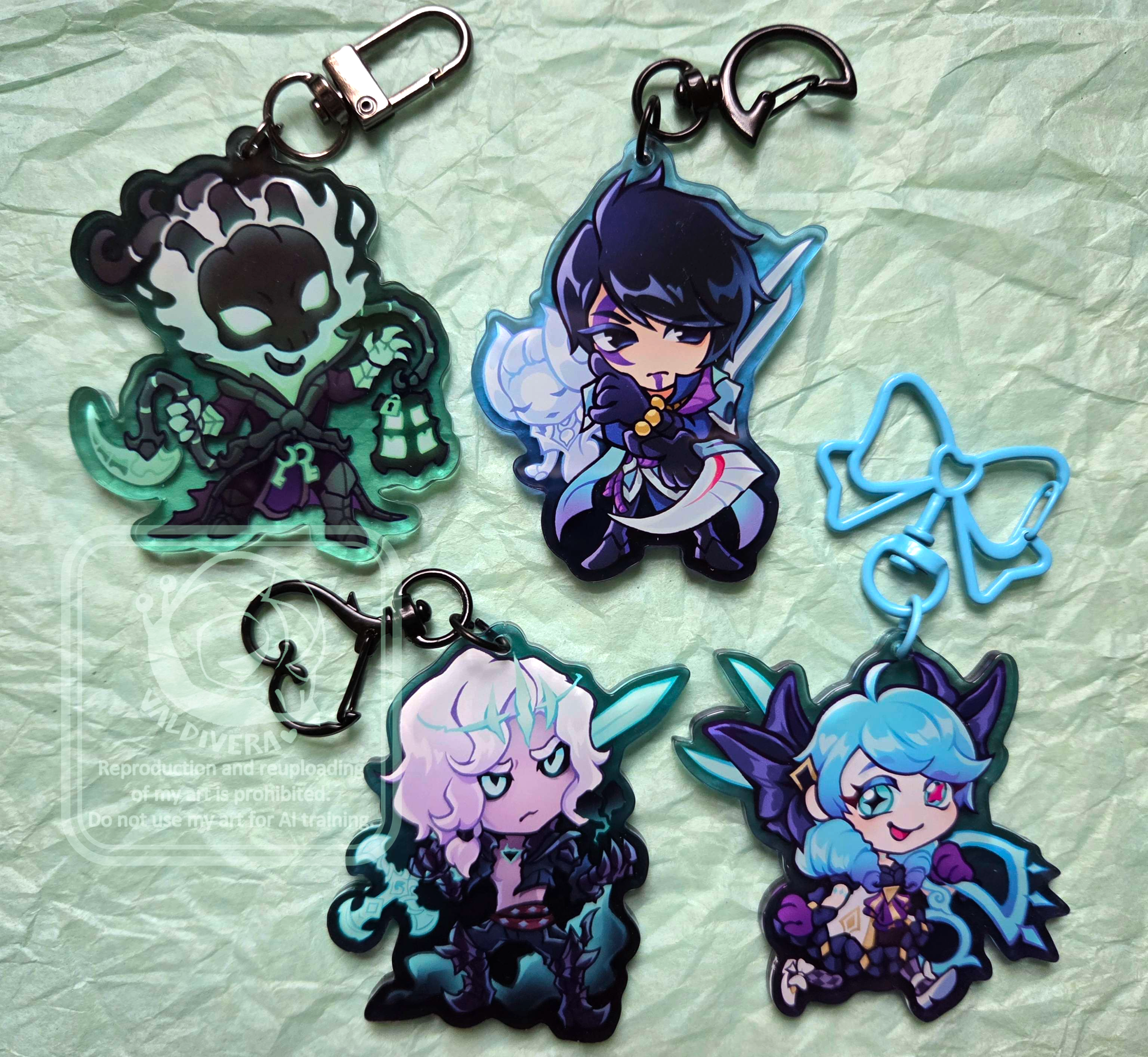 League of Legends fanart Thresh Aphelios Alune Viego Gwen Acrylic Charms ValdiVera